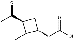 [(1R,3S)-2,2-Dimethyl-3-acetylcyclobutyl]acetic acid 结构式