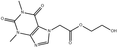 2-hydroxyethyl 1,2,3,6-tetrahydro-1,3-dimethyl-2,6-dioxo-7H-purine-7-acetate 结构式