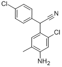 4-アミノ-2-クロロ-α-(4-クロロフェニル)-5-メチルベンゼンアセトニトリル 化学構造式
