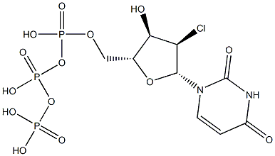 2'-chloro-2'-deoxyuridine 5'-triphosphate 化学構造式