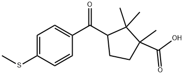 3-thioanisoyl-1,2,2-trimethylcyclopentane-1-carboxylic acid 化学構造式