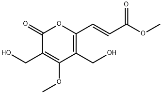 (E)-3-[3,5-Bis(hydroxymethyl)-4-methoxy-2-oxo-2H-pyran-6-yl]propenoic acid methyl ester,61486-68-8,结构式