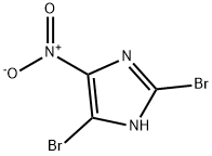 2,4-ジブロモ-5-ニトロ-1H-イミダゾール 化学構造式