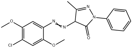 4-[(4-クロロ-2,5-ジメトキシフェニル)アゾ]-2,4-ジヒドロ-5-メチル-2-フェニル-3H-ピラゾール-3-オン 化学構造式