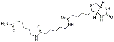 1H-Thieno[3,4-d]iMidazole-4-pentanaMide, N-[6-[(6-aMino-6-oxohexyl)aMino]-6-oxohexyl]hexahydro-2-oxo-, (3aS,4S,6aR)-,615554-52-4,结构式