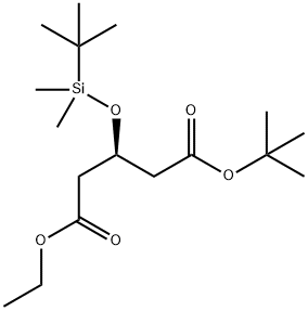 (3R)-3-[[叔丁基二甲基硅烷基]氧基]戊二酸叔丁基乙基酯, 615556-99-5, 结构式