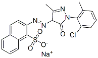 sodium 2-[[1-(2-chloro-6-methylphenyl)-4,5-dihydro-3-methyl-5-oxo-1H-pyrazol-4-yl]azo]naphthalene-1-sulphonate Struktur