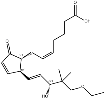 rac-(Z)-7-[(1R*,2R*)-2-[(1E,3R*)-5-エトキシ-3-ヒドロキシ-4,4-ジメチル-1-ペンテニル]-5-オキソ-3-シクロペンテン-1-イル]-5-ヘプテン酸 化学構造式