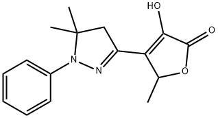 4-(4,5-Dihydro-5,5-dimethyl-1-phenyl-1H-pyrazol-3-yl)-3-hydroxy-5-methyl-2(5H)-furanone,61566-84-5,结构式