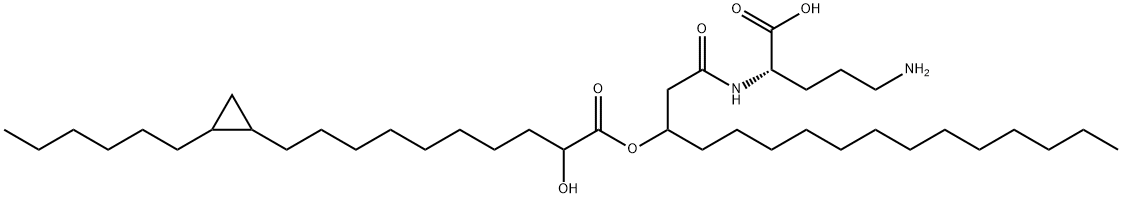 5-amino-2-[3-[10-(2-hexylcyclopropyl)-2-hydroxy-decanoyl]oxyhexadecanoylamino]pentanoic acid Structure