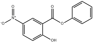 2-ヒドロキシ-5-ニトロ安息香酸フェニル 化学構造式
