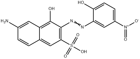 6-アミノ-4-ヒドロキシ-3-[(2-ヒドロキシ-5-ニトロフェニル)アゾ]-2-ナフタレンスルホン酸 化学構造式
