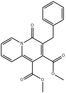 4-Oxo-3-phenylmethyl-4H-quinolizine-1,2-dicarboxylic acid dimethyl ester Struktur