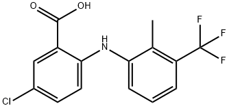 Benzoic  acid,  5-chloro-2-[[2-methyl-3-(trifluoromethyl)phenyl]amino]- 化学構造式
