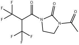 1-Acetyl-3-[3,3,3-trifluoro-1-oxo-2-(trifluoromethyl)propyl]imidazolidin-2-one 结构式