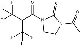 1-Acetyl-3-[3,3,3-trifluoro-1-oxo-2-(trifluoromethyl)propyl]-2-imidazolidinethione 结构式