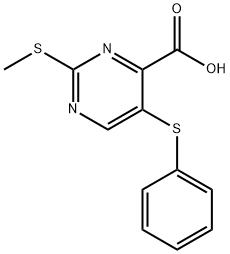 2-methylsulfanyl-5-phenylsulfanyl-pyrimidine-4-carboxylic acid Structure