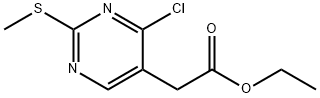 5-PYRIMIDINEACETIC ACID, 4-CHLORO-2-(METHYLTHIO)-, ETHYL ESTER Struktur