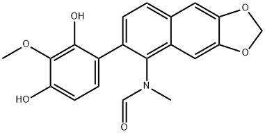 N-[6-(2,4-Dihydroxy-3-methoxyphenyl)naphtho[2,3-d]-1,3-dioxol-5-yl]-N-methylformamide 结构式