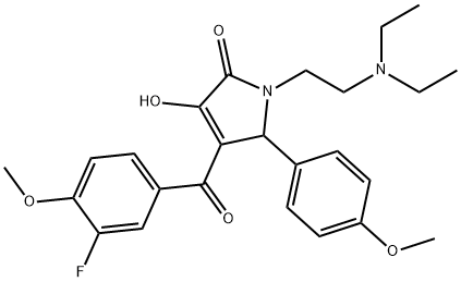 1-[2-(diethylamino)ethyl]-4-(3-fluoro-4-methoxybenzoyl)-3-hydroxy-5-(4-methoxyphenyl)-1,5-dihydro-2H-pyrrol-2-one Structure