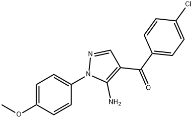 (5-AMINO-1-(4-METHOXYPHENYL)-1H-PYRAZOL-4-YL)(4-CHLOROPHENYL)METHANONE,618091-17-1,结构式