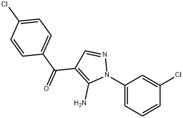 (5-AMINO-1-(3-CHLOROPHENYL)-1H-PYRAZOL-4-YL)(4-CHLOROPHENYL)METHANONE 结构式