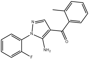 (5-AMINO-1-(2-FLUOROPHENYL)-1H-PYRAZOL-4-YL)(O-TOLYL)METHANONE Structure