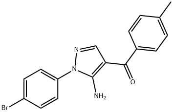 (5-AMINO-1-(4-BROMOPHENYL)-1H-PYRAZOL-4-YL)(P-TOLYL)METHANONE 化学構造式