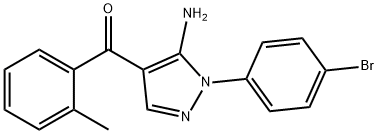 (5-AMINO-1-(4-BROMOPHENYL)-1H-PYRAZOL-4-YL)(O-TOLYL)METHANONE 化学構造式
