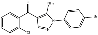 (5-AMINO-1-(4-BROMOPHENYL)-1H-PYRAZOL-4-YL)(2-CHLOROPHENYL)METHANONE 化学構造式