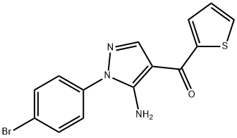 (5-AMINO-1-(4-BROMOPHENYL)-1H-PYRAZOL-4-YL)(THIOPHEN-2-YL)METHANONE 化学構造式