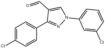 1-(3-CHLOROPHENYL)-3-(4-CHLOROPHENYL)-1H-PYRAZOLE-4-CARBALDEHYDE 化学構造式