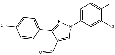 1-(3-CHLORO-4-FLUOROPHENYL)-3-(4-CHLOROPHENYL)-1H-PYRAZOLE-4-CARBALDEHYDE Struktur