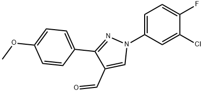 1-(3-CHLORO-4-FLUOROPHENYL)-3-(4-METHOXYPHENYL)-1H-PYRAZOLE-4-CARBALDEHYDE,618098-85-4,结构式