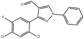 3-(2,4-DICHLORO-5-FLUOROPHENYL)-1-PHENYL-1H-PYRAZOLE-4-CARBALDEHYDE Structure