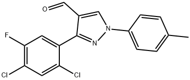 3-(2,4-DICHLORO-5-FLUOROPHENYL)-1-P-TOLYL-1H-PYRAZOLE-4-CARBALDEHYDE|