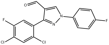 3-(2,4-DICHLORO-5-FLUOROPHENYL)-1-(4-FLUOROPHENYL)-1H-PYRAZOLE-4-CARBALDEHYDE,618101-65-8,结构式