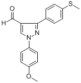 1-(4-METHOXYPHENYL)-3-(4-(METHYLTHIO)PHENYL)-1H-PYRAZOLE-4-CARBALDEHYDE,618101-66-9,结构式