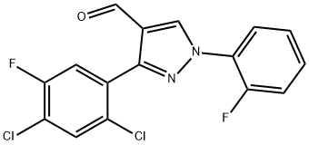 3-(2,4-DICHLORO-5-FLUOROPHENYL)-1-(2-FLUOROPHENYL)-1H-PYRAZOLE-4-CARBALDEHYDE Structure