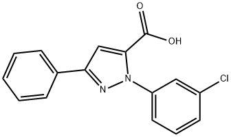 1-(3-CHLOROPHENYL)-3-PHENYL-1H-PYRAZOLE-5-CARBOXYLIC ACID Structure