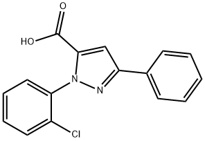 1-(2-CHLOROPHENYL)-3-PHENYL-1H-PYRAZOLE-5-CARBOXYLIC ACID,618102-00-4,结构式