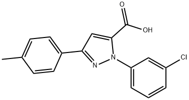 1-(3-CHLOROPHENYL)-3-P-TOLYL-1H-PYRAZOLE-5-CARBOXYLIC ACID Structure
