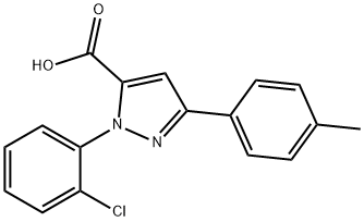1-(2-CHLOROPHENYL)-3-P-TOLYL-1H-PYRAZOLE-5-CARBOXYLIC ACID 结构式