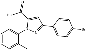 3-(4-BROMOPHENYL)-1-O-TOLYL-1H-PYRAZOLE-5-CARBOXYLIC ACID 化学構造式