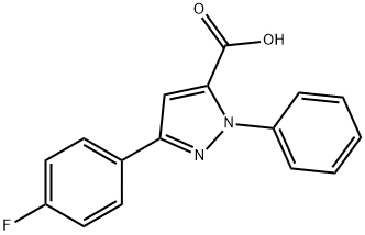 3-(4-FLUOROPHENYL)-1-PHENYL-1H-PYRAZOLE-5-CARBOXYLIC ACID 化学構造式