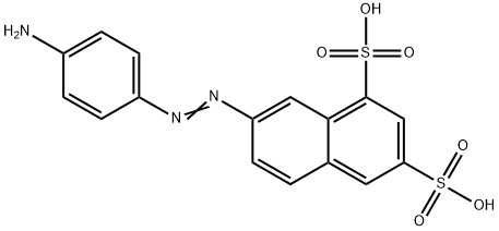 7-(4-アミノフェニルアゾ)-1,3-ナフタレンジスルホン酸 化学構造式