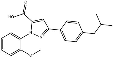 3-(4-ISOBUTYLPHENYL)-1-(2-METHOXYPHENYL)-1H-PYRAZOLE-5-CARBOXYLIC ACID,618382-75-5,结构式