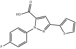 2-(4-FLUORO-PHENYL)-5-THIOPHEN-2-YL-2H-PYRAZOLE-3-CARBOXYLIC ACID Structure