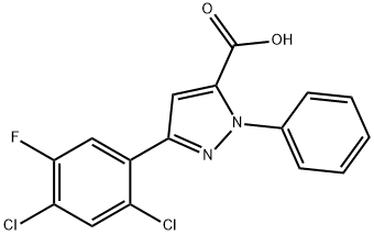 3-(2,4-DICHLORO-5-FLUOROPHENYL)-1-PHENYL-1H-PYRAZOLE-5-CARBOXYLIC ACID Struktur