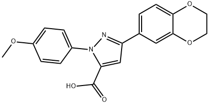 3-(2,3-DIHYDROBENZO[B][1,4]DIOXIN-7-YL)-1-(4-METHOXYPHENYL)-1H-PYRAZOLE-5-CARBOXYLIC ACID,618383-04-3,结构式